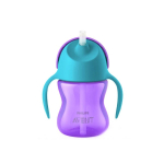 AVENT Tasse à paille courbée violet 200ml 9 mois et +